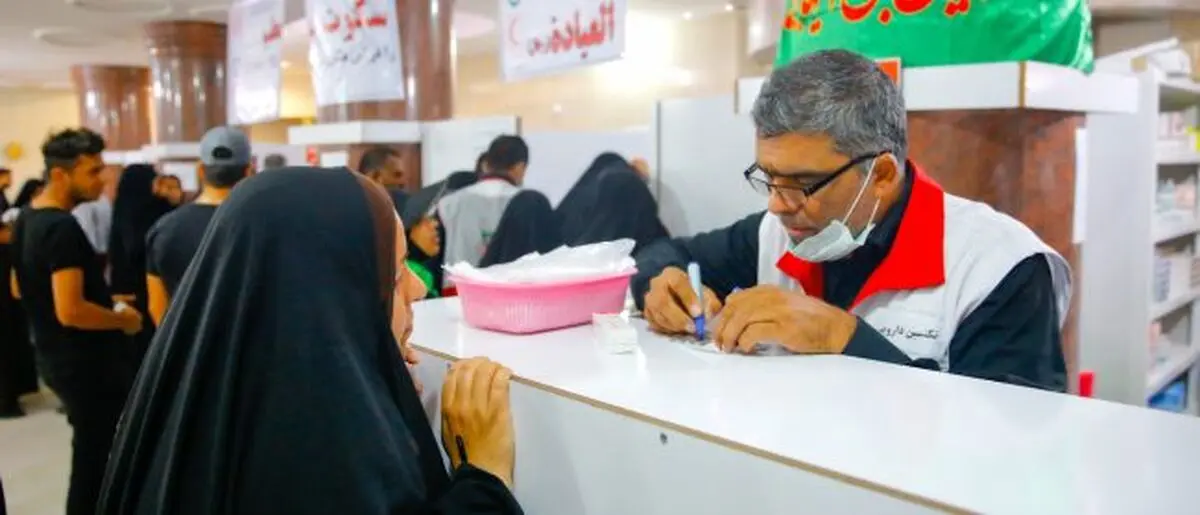 استمرار ارائه خدمات درمانی هلال‌احمر ایران در نجف و کربلا تا پایان ماه صفر