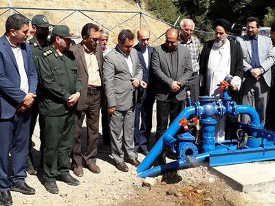 افتتاح چاه جدید شهر جیرنده