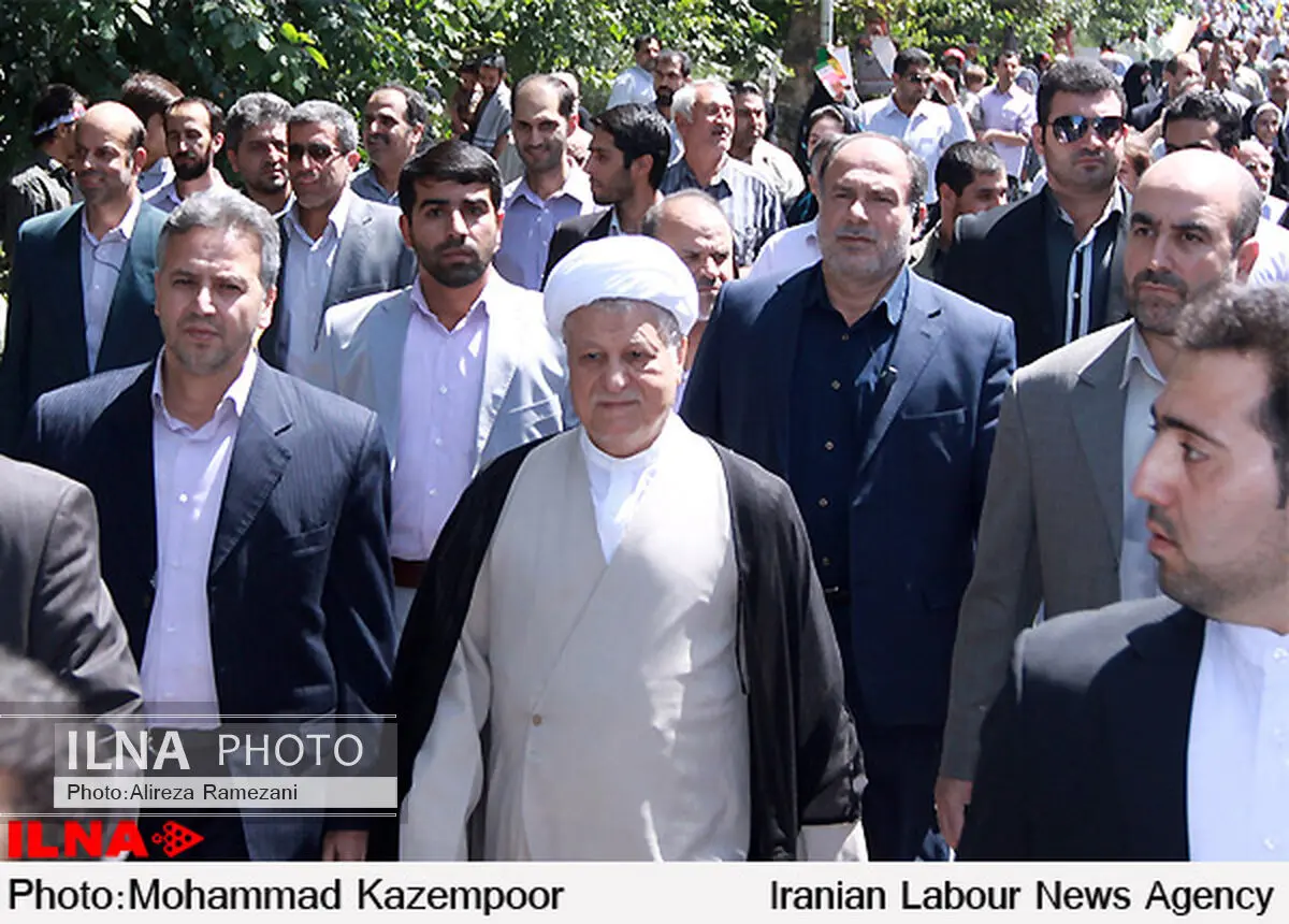 حضور آیت الله هاشمی رفسنجانی در راهپیمایی روز قدس