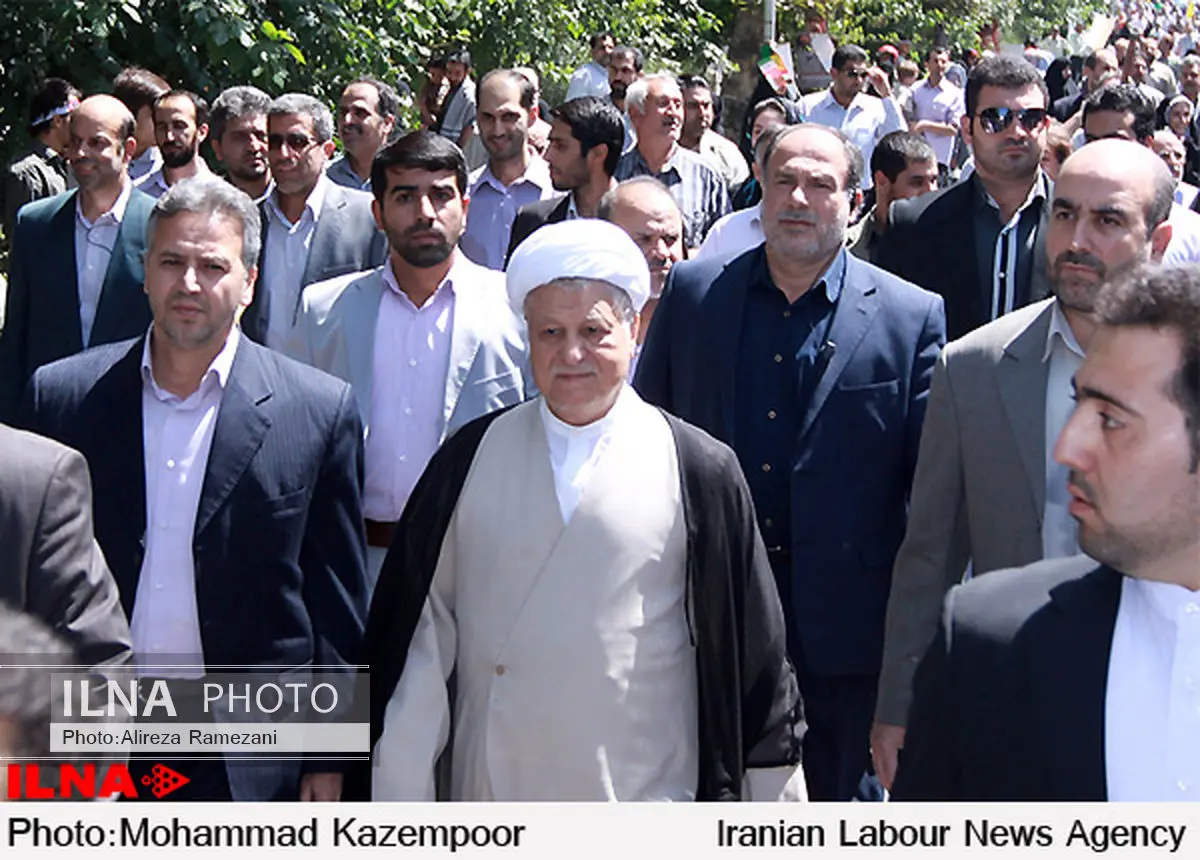 حضور آیت الله هاشمی رفسنجانی در راهپیمایی روز قدس