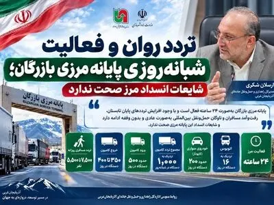 تردد روان و فعالیت شبانه‌روزی پایانه مرزی بازرگان/ شایعات انسداد مرز صحت ندارد