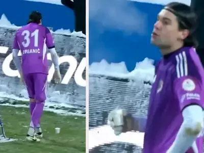 ویدئو: چای داغ وسط بازی؛ حرکت جالب دروازه‌بان ارزروم‌اسپور