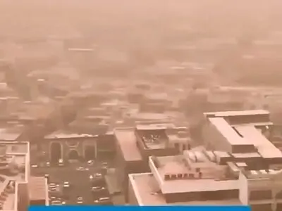 توده غلیظ خاک در غرب کرمانشاه + فیلم