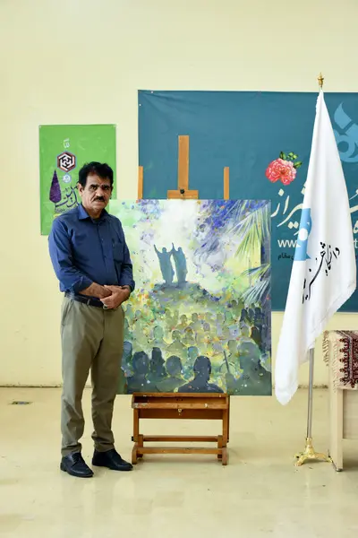 اجرای زنده نقاشی واقعه غدیرخم در دانشگاه هنر شیراز