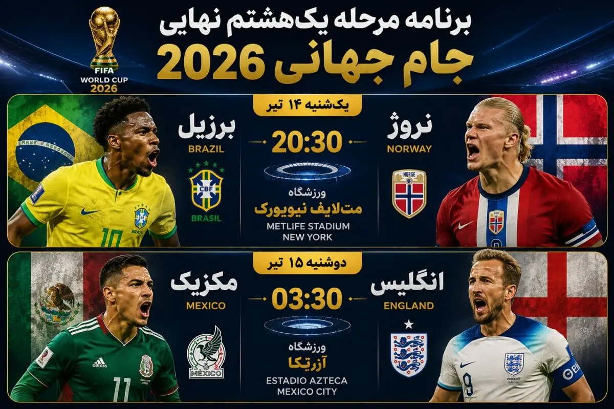 برنامه بازی‌های امروز جام جهانی: دوئل‌های جذاب با هالند و انگلیس و مکریک
