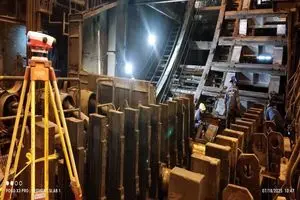 تعویض استراکچر اصلی بیس سگمنت‌های ریخته‌گری اسلب یک شرکت فولاد خوزستان 