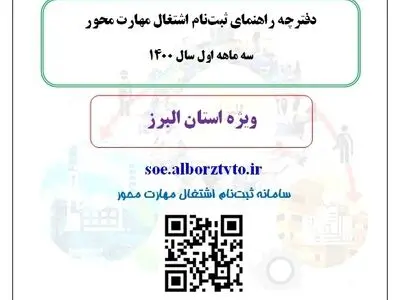 دفترچه راهنمای ثبت نام اشتغال مهارت محور در استان البرز منتشر می شود
