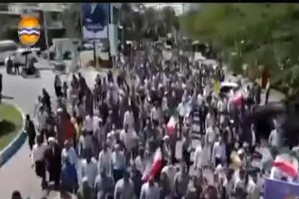راهپیمایی غرورآفرین مردم قشم در حمایت از فلسطین
