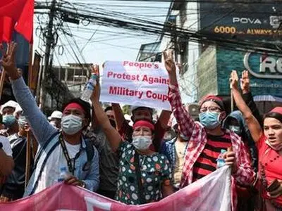 Tens of thousands gather for second day of street protests in Myanmar