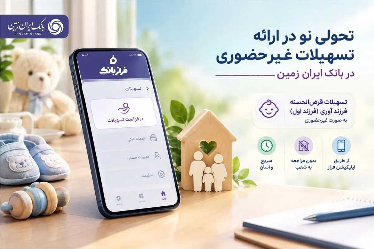 تحولی نو در ارائه تسهیلات غیرحضوری در بانک ایران زمین تحولی نو در ارائه تسهیلات غیرحضوری در بانک ایران زمین