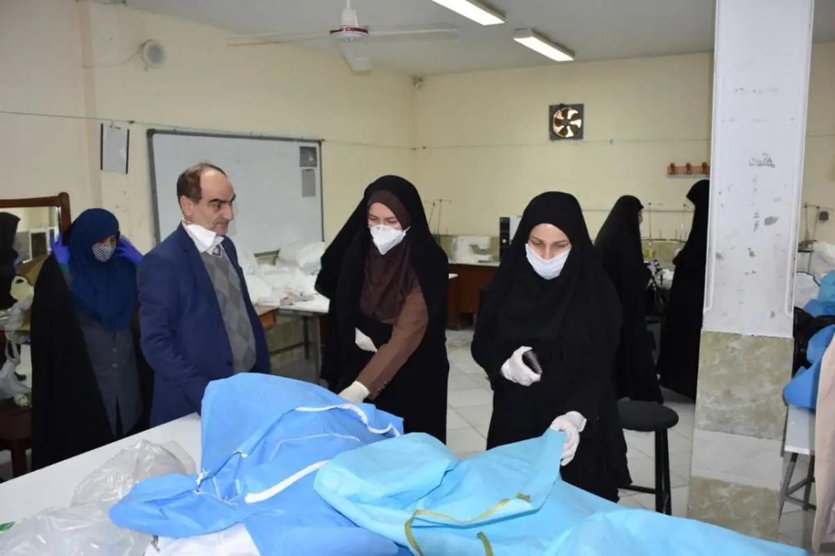 بازدید معاون استاندار گیلان از کارگاه تولید اقلام پزشکی دانشگاه فنی و حرفه‌ای 