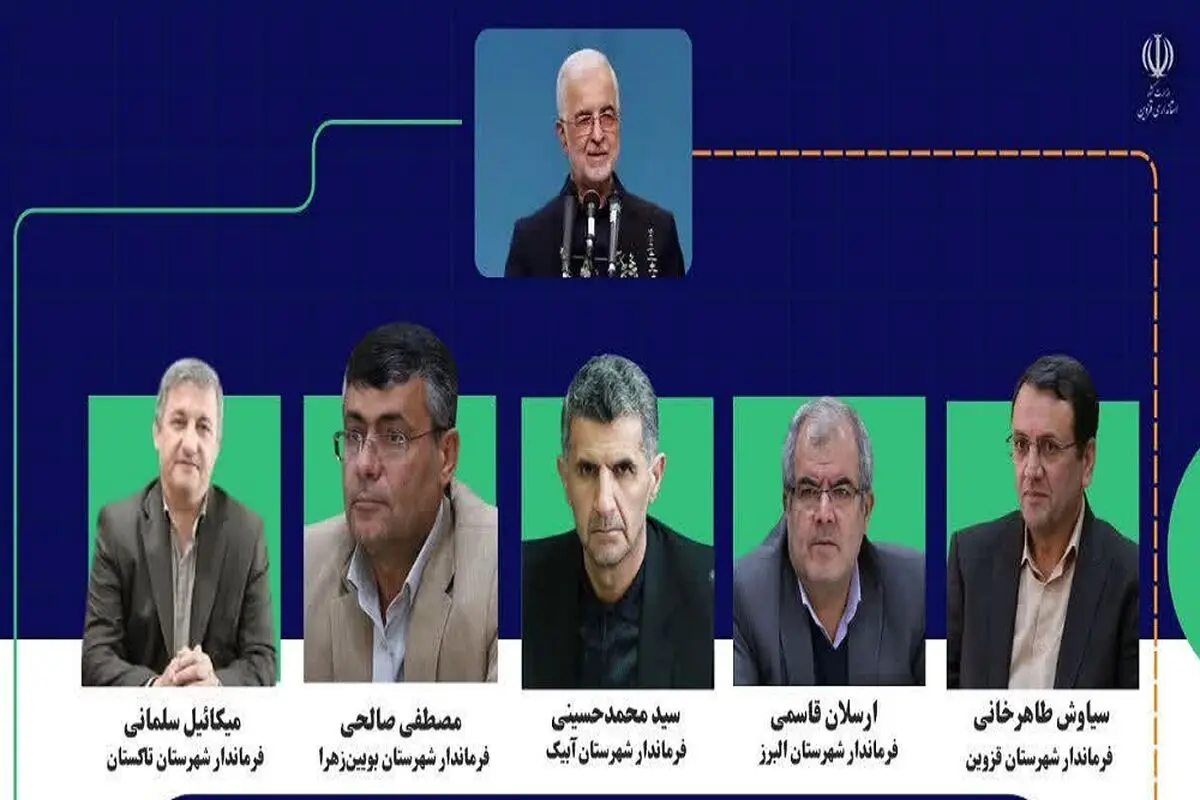 ۵ فرماندار در استان قزوین منصوب شدند