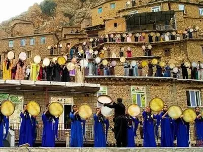 جشن بزرگ «هزار دف»در پالنگان کردستان آغاز شد