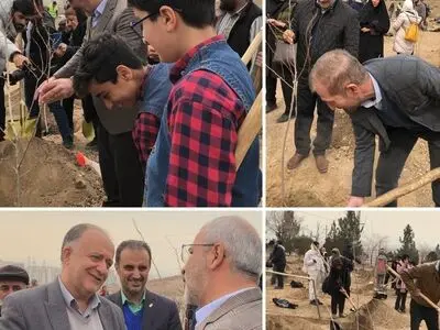 جشن درخت‌کاری با حضور پرشور دانش‌آموزان در کرج برگزار شد+فیلم