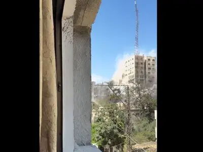فرو ریختن یک برج مسکونی دیگر در غزه
