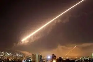 مقابله پدافند هوایی سوریه با حمله رژیم صهیونیستی به دمشق