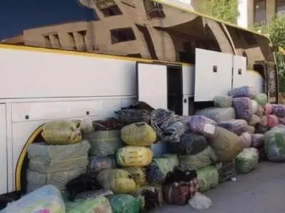 توقیف اتوبوس حامل البسه قاچاق میلیاردی در محور خوی - ماکو