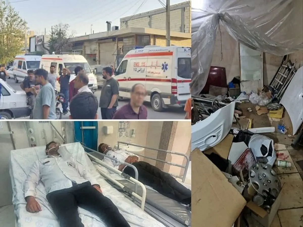 مصدومیت ۲ مامور اورژانس نجفآباد در امدادرسانی در کارگاه نقاشی خودرو