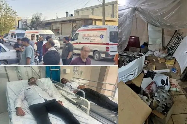 مصدومیت ۲ مامور اورژانس نجف‌آباد در امدادرسانی در کارگاه نقاشی خودرو