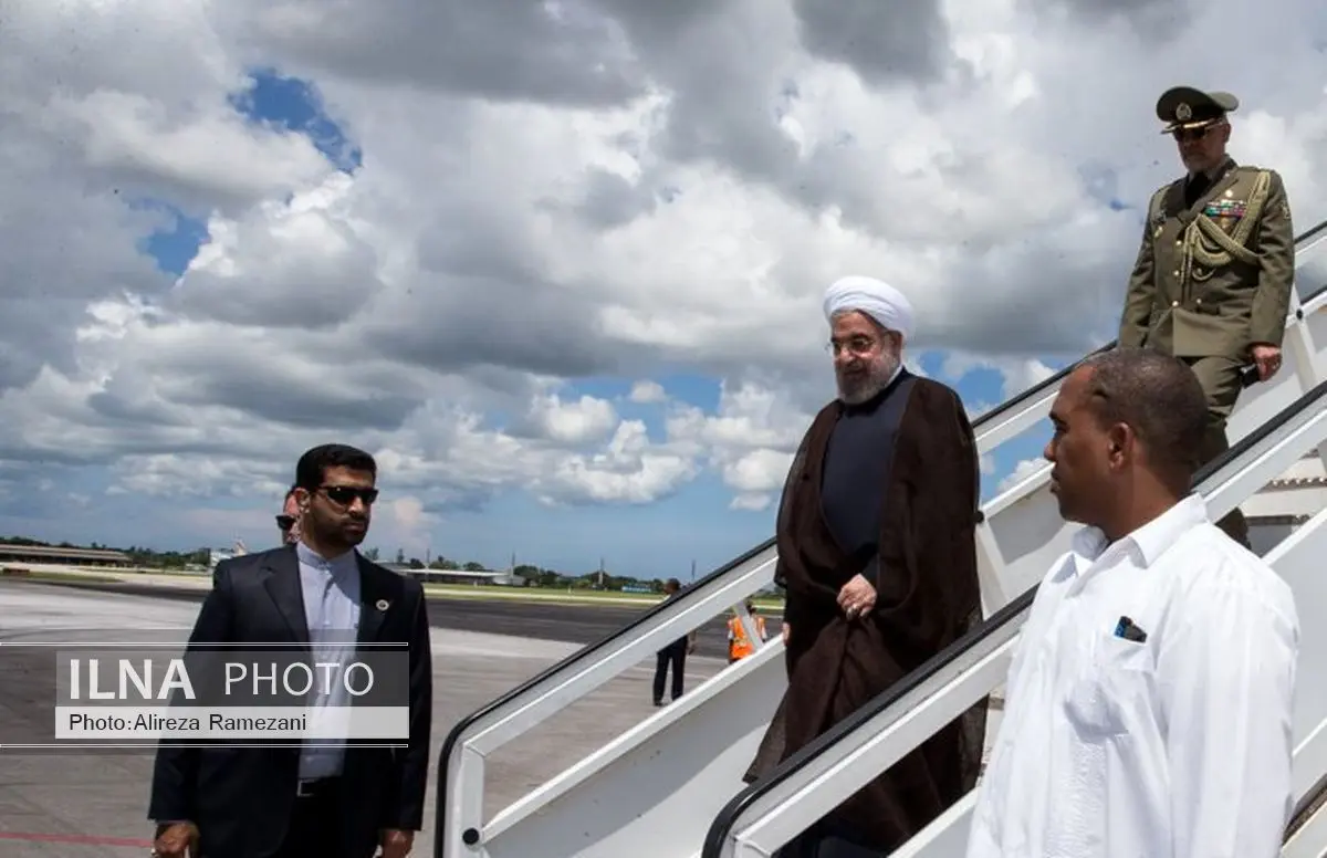 حسن روحانی وارد کوبا شد