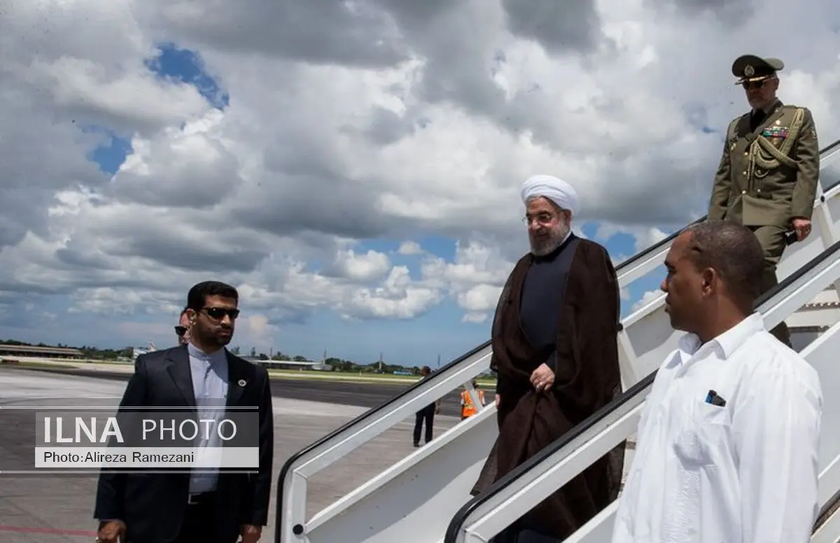 حسن روحانی وارد کوبا شد