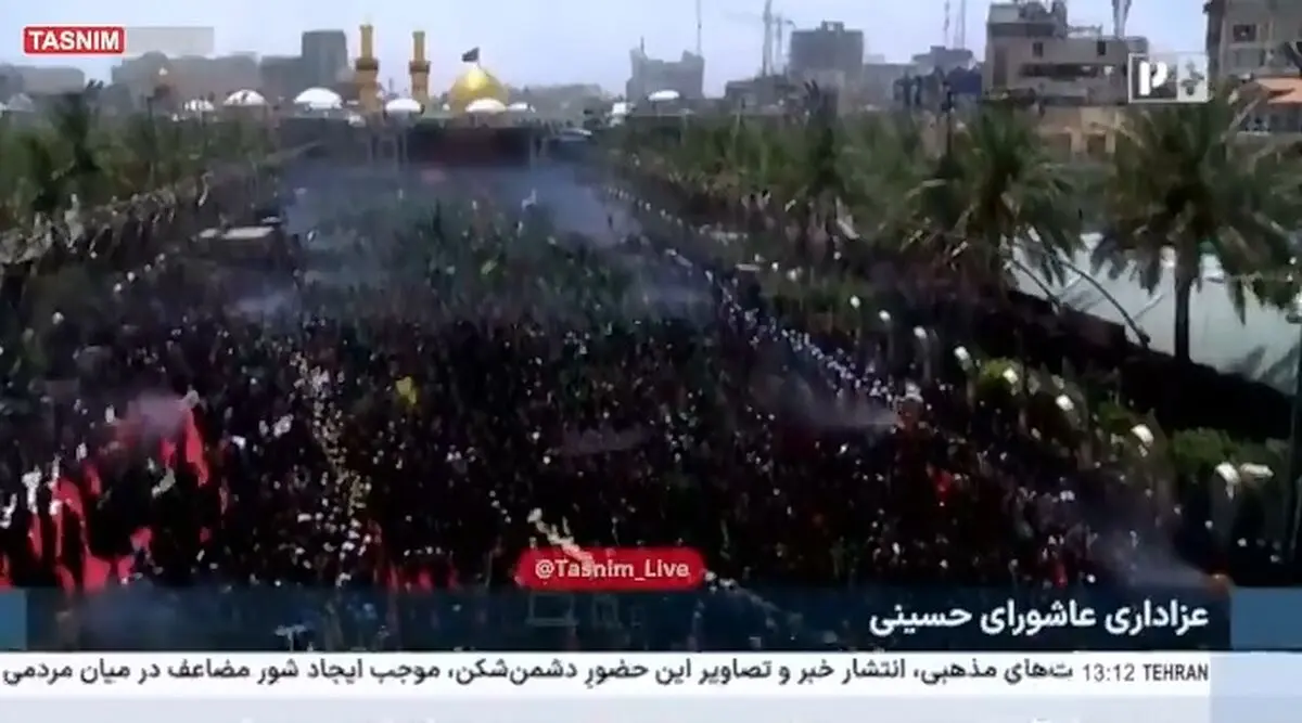 خروش میلیونی ظهر عاشورا در بین‌الحرمین + فیلم