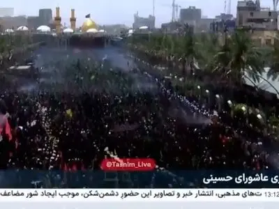 خروش میلیونی ظهر عاشورا در بین‌الحرمین + فیلم