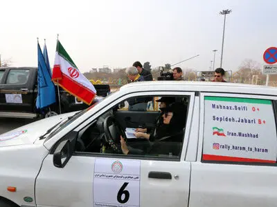 إنطلاق سباق رالی السیارات من مشهد إلى کربلاء 