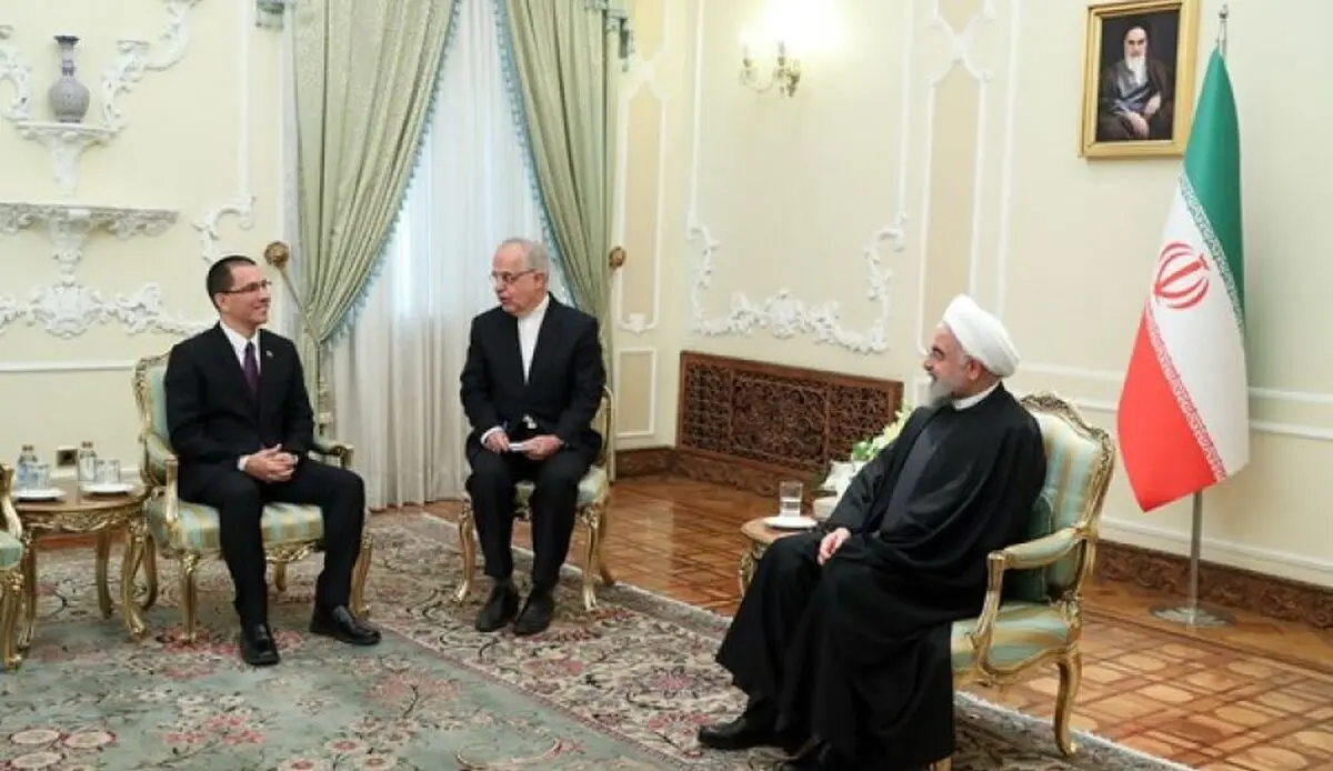 الرئیس روحانی خلال استقباله وزیر خارجیة فنزویلا.. روحانی:  الإدارة الأمیرکیة باتت منفذة لسیاسات الکیان الصهیونی