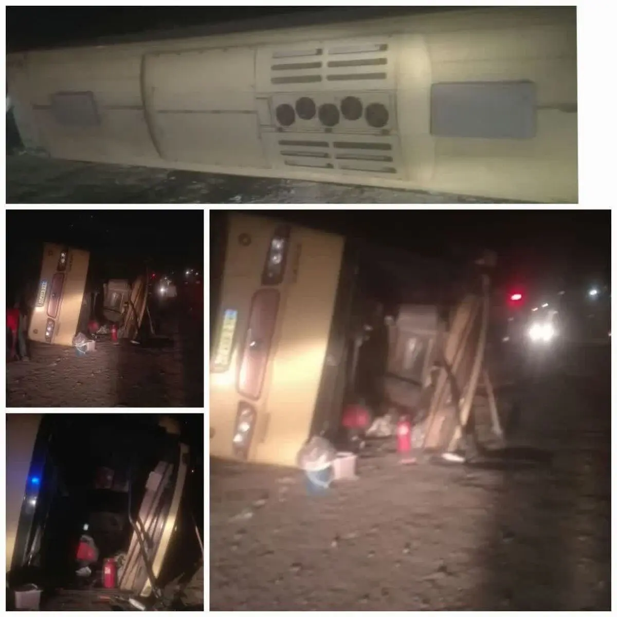 واژگونی یک دستگاه اتوبوس حامل گردشگران در محور قوچان به سامان