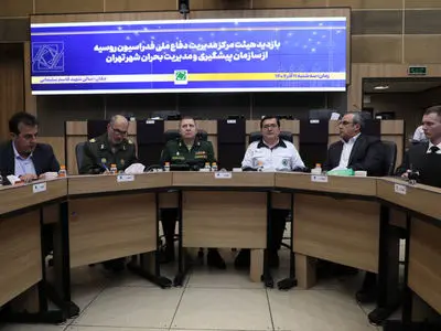 بازدید هیأت مرکز مدیریت دفاع ملی روسیه از سازمان مدیریت بحران تهران

