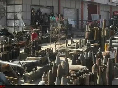 فیلم/کشف بزرگ‌ترین انبار تسلیحات و مهمات تروریست‌ها در حلب