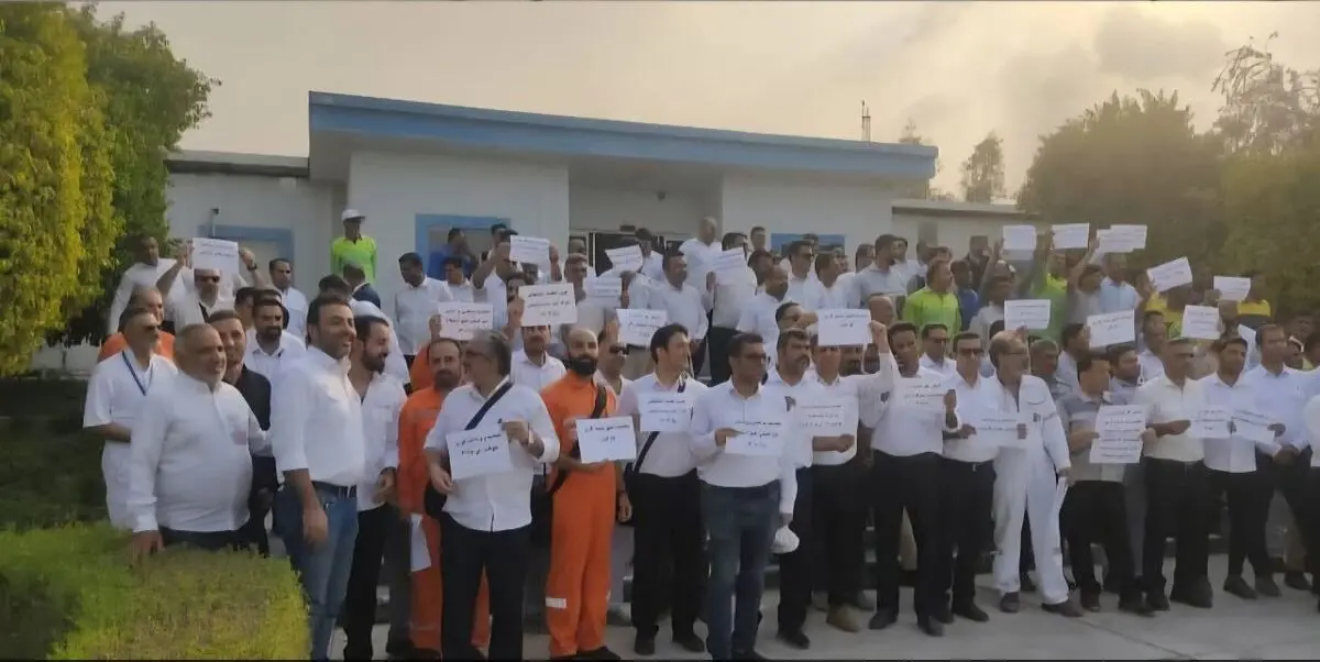 اعتراض صنفی کارگران پیمانکاری نفت و گاز پارس در عسلویه