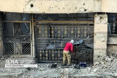 آثار حملات هوایی شب گذشته به بیمارستان گاندی