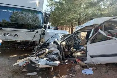مرگ دلخراش پدر و نوزاد ۵ ماهه در تصادف خاور و پژو پارس در ایوان