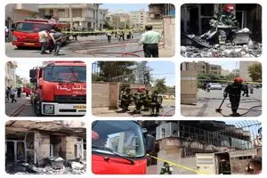 انفجار سیلندر گاز در پی آتش‌سوزی منزل دو طبقه در شیراز / حادثه مصدوم نداشت