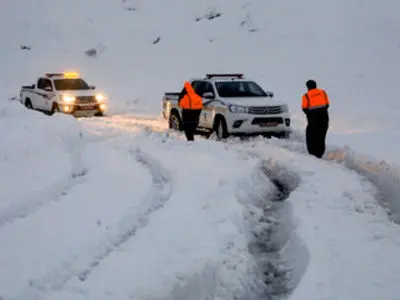 مسدود شدن محور یاسوج سادات به دهدشت به دلیل برف و کولاک