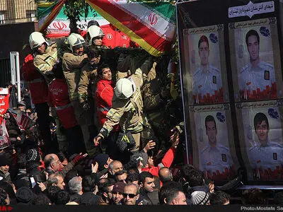 فیلم/مراسم تشییع پیکر آتش نشانان شهید حادثه ساختمان پلاسکو