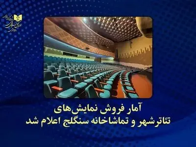 آمار فروش هفتگی تئاترشهر و سنگلج اعلام شد