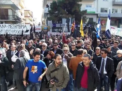 معدنچیان یونانی تظاهرات کردند