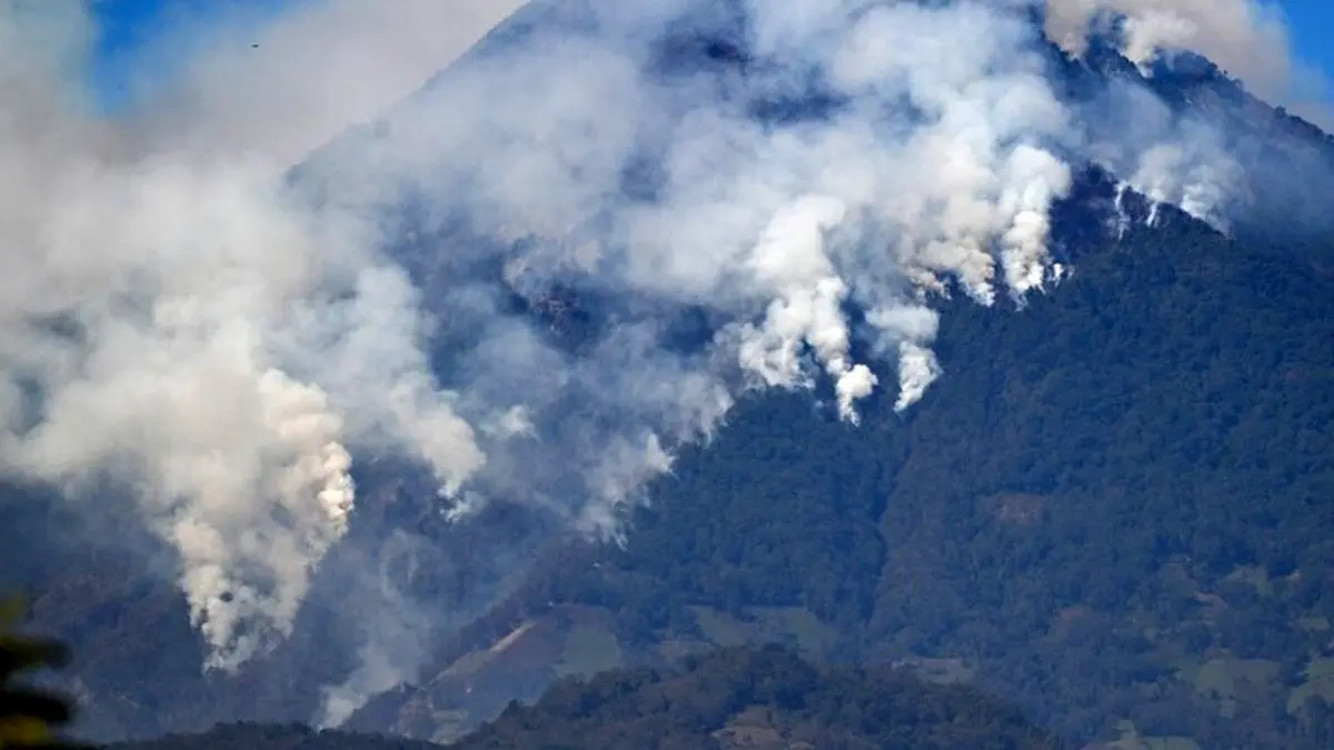 Santiageto volcano eruption in Guatemala  
