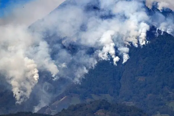 Santiageto volcano eruption in Guatemala  
