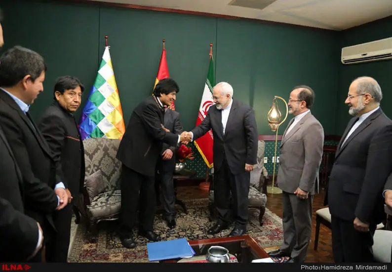 دیدار محمد جواد  ظریف وزیر امور خارجه کشورمان با رئیس جمهور بولیوی
