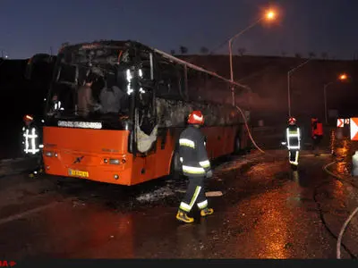 آتش‌سوزی اتوبوس ولوو هیچ مصدومی نداشت