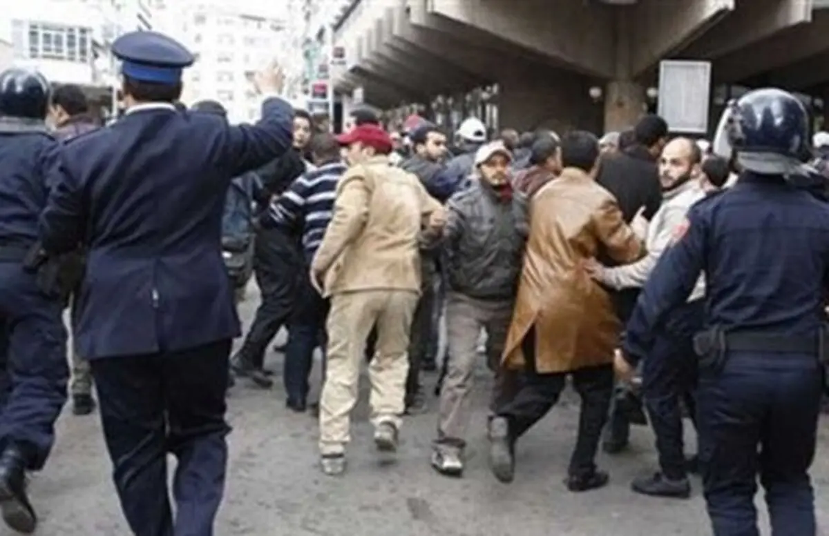 تظاهرات شهروندان مراکش در اعتراض به مشارکت رباط در حمله به یمن 