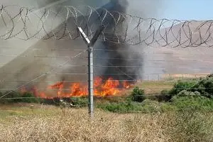 وقوع حادثه آتش‌سوزی در از اراضی مرزی بخش مرکزی شهرستان بیله‌سوار مغان