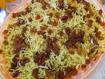 طرز تهیه کشمش پلو مازندرانی مجلسی