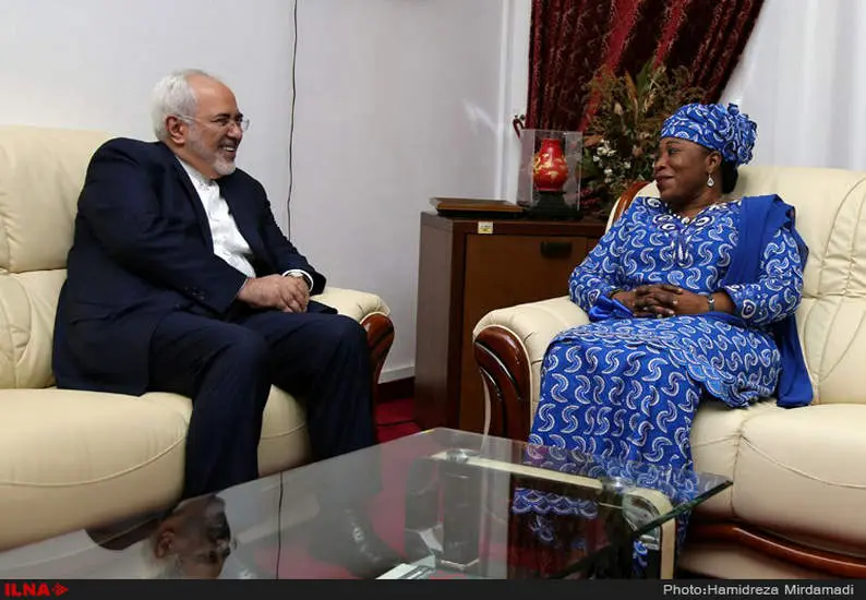 دیدار محمدجواد ظریف وزیر امور خارجه کشورمان با وزیر امور خارجه گینه کوناکری