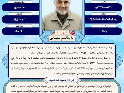 اینفوگرافی شهادت سردار حاج قاسم سلیمانی