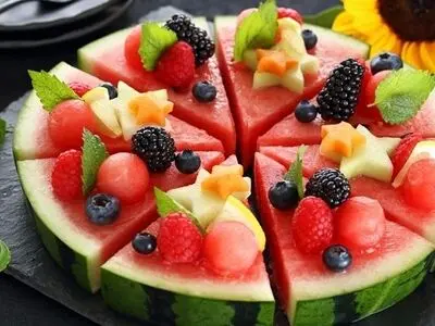 آموزش 15 ایده خلاقانه و فانتزی تزیین هندوانه شب یلدا + عکس